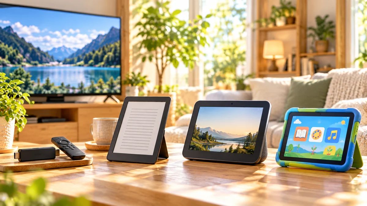 テレビ視聴・電子書籍・画面付き音声操作・子ども用タブレットを用途で選ぶイメージ