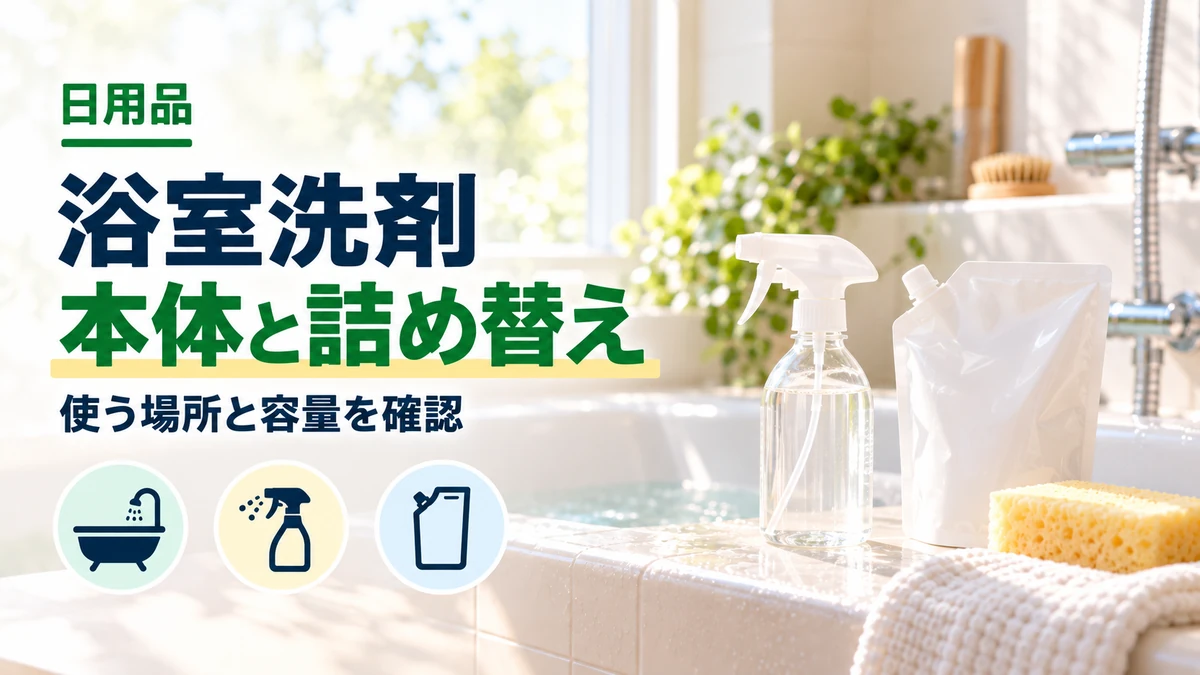 浴室洗剤の本体と詰め替えを紹介するカバー