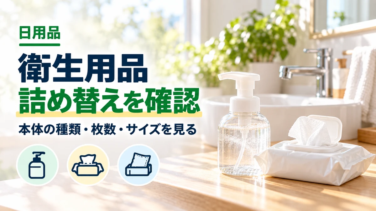 衛生用品の詰め替えを確認を紹介するカバー
