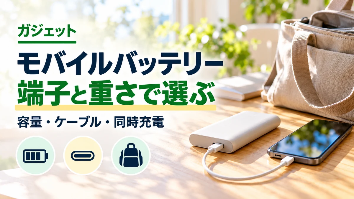 モバイルバッテリー・端子と重さで選ぶのイメージ