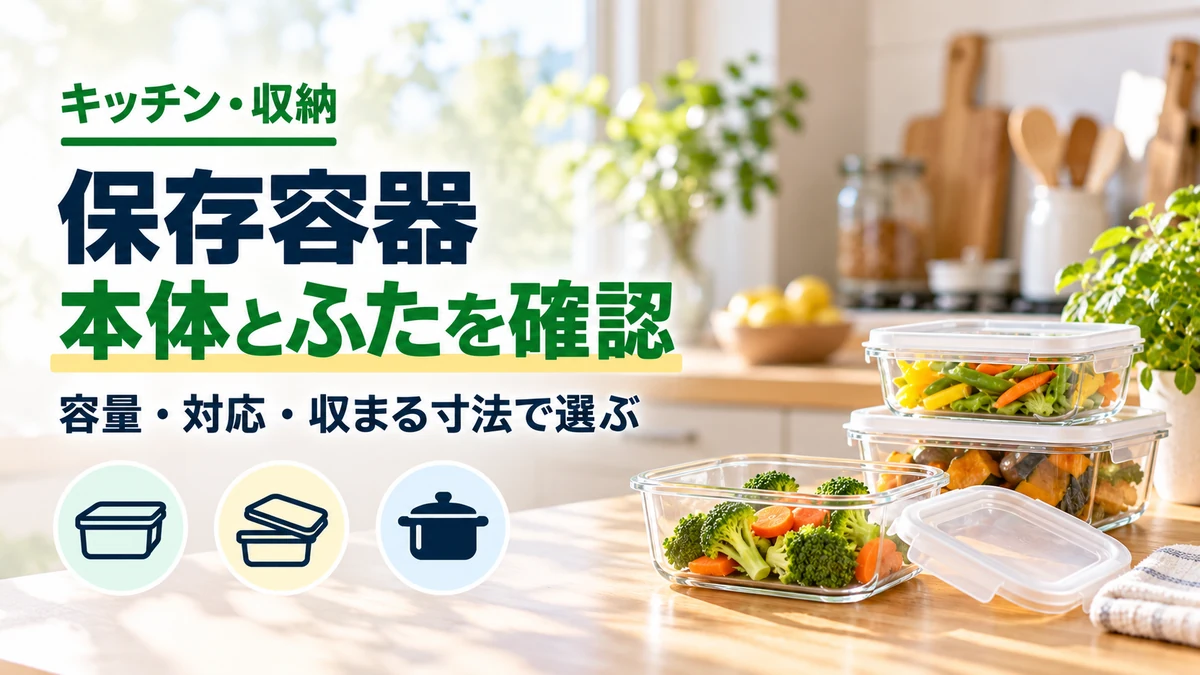 保存容器の本体とふたを確認を紹介するカバー