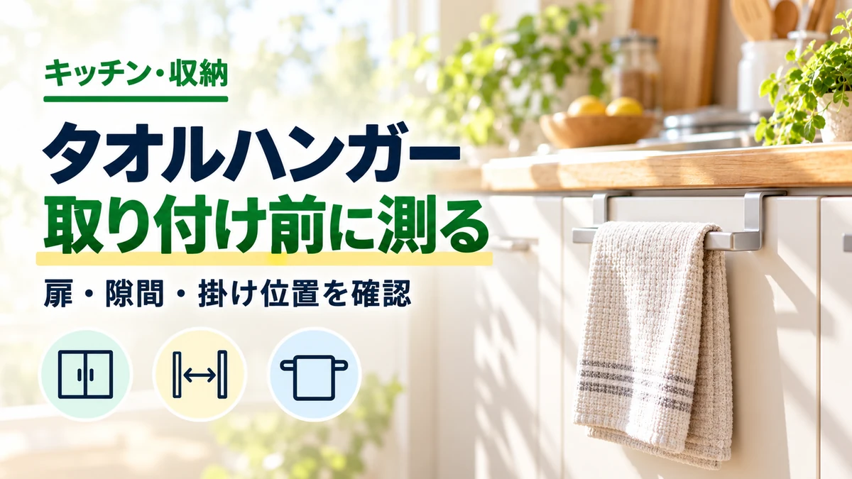 タオルハンガーの取り付け前に測るを紹介するカバー