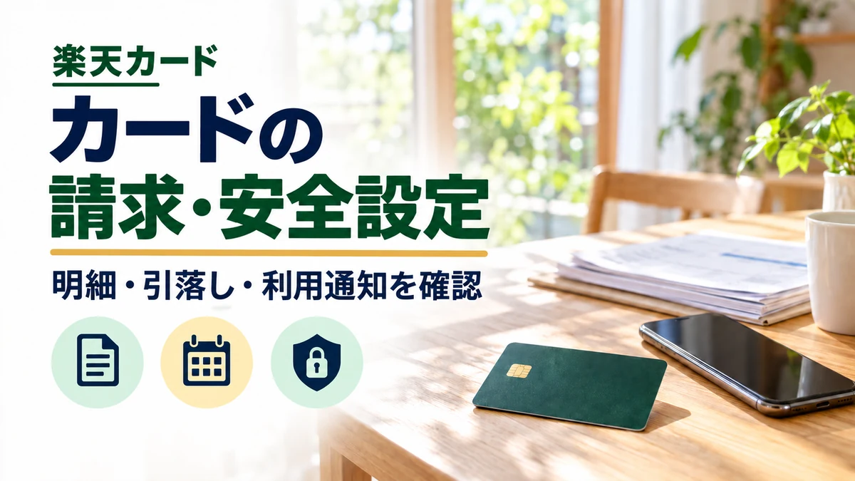楽天カードの請求・引落し・安全設定｜困ったときの確認先のイメージ