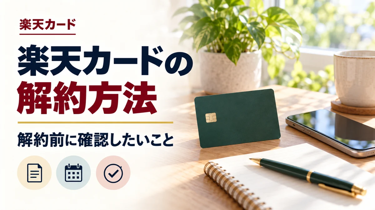 楽天カードの解約方法と解約前の確認を案内する記事カバー