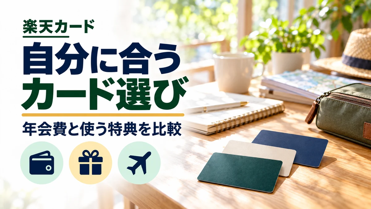楽天カードはどれを選ぶ？年会費・ETC・旅行特典を比較のイメージ