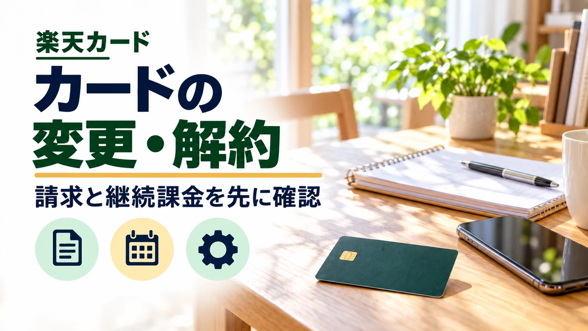 楽天カードの変更・解約手続きを案内する記事カバー