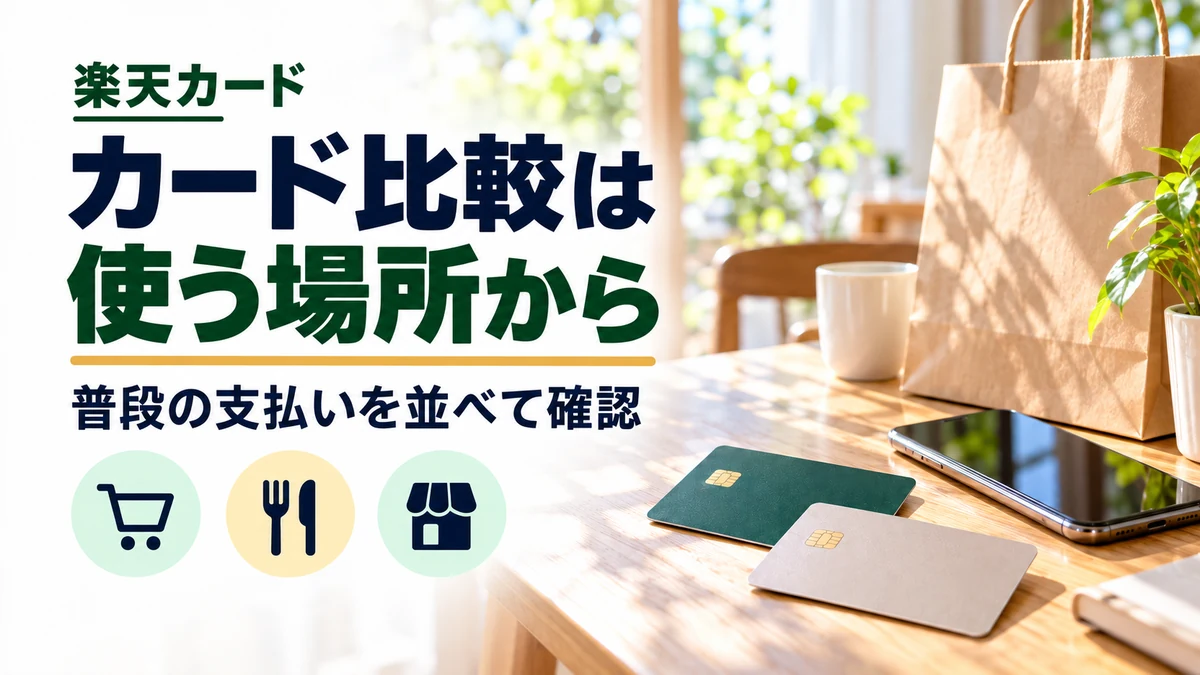 楽天カードと三井住友カード（NL）｜使う場所で比較のイメージ