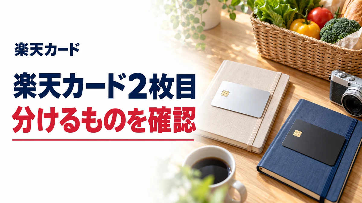楽天カード2枚目。分けるものを確認を説明する楽天カードの記事画像