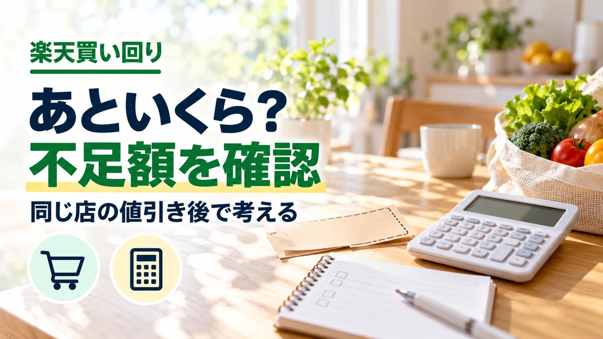 予定の買い物にあといくら必要か確認するのイメージ