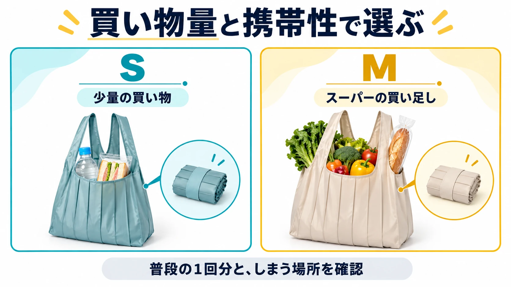 買い物量と携帯性で選ぶ