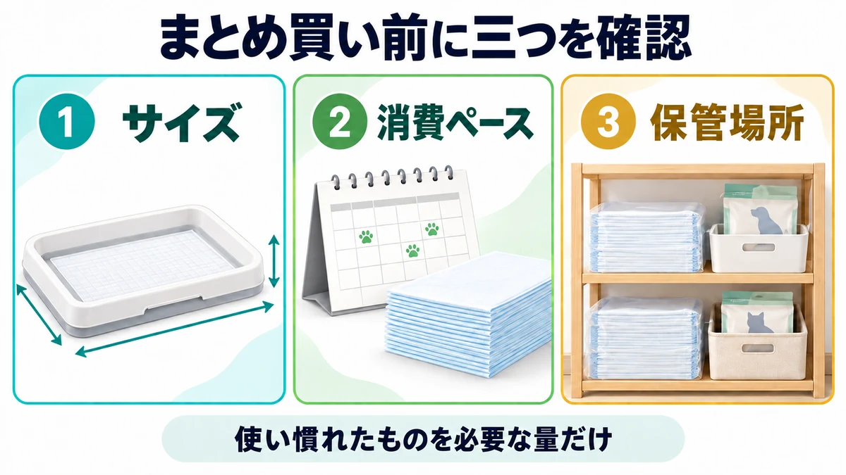 まとめ買い前に三つを確認