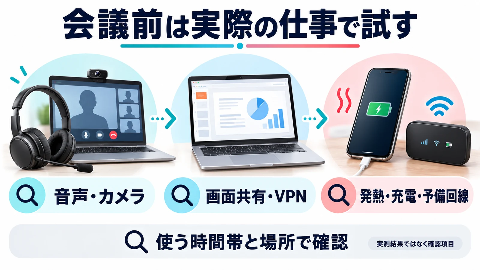 会議前は実際の仕事で試す